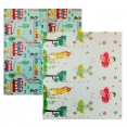 Дитячий двосторонній розвиваючий  складний термокилимок для повзання POPPET "Транспорт та Зоольотчики", 200х180x1 см