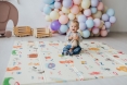 Детский двусторонний, складной коврик "Тигрёнок в лесу и Мир животных", 200х180x1 см