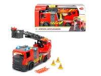 3716017 Пожежна машина "Сканія" з телескопічною драбиною, зі звук., світл. та водним ефектами, довжина 35 см, 3+