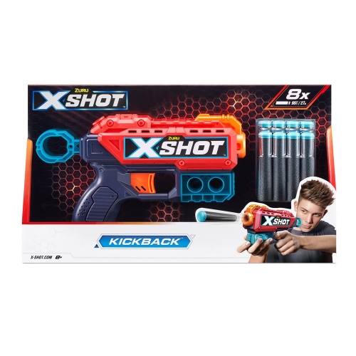 X-Shot Red Быстрострельный бластер EXCEL Kickback (8 патронов), 36184R