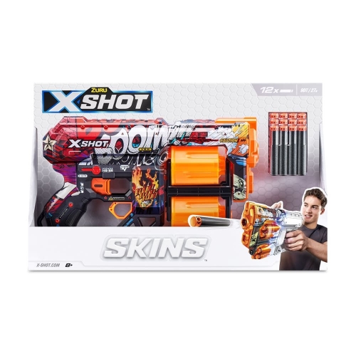 Быстрострельный бластер X-SHOT Skins Dread Boom (12 патронов), 36517A