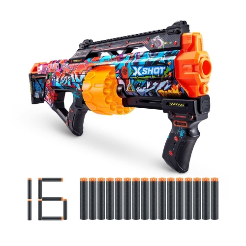 Быстрострельный бластер X-SHOT Skins Last Stand Graffiti (16 патронов), 36518B