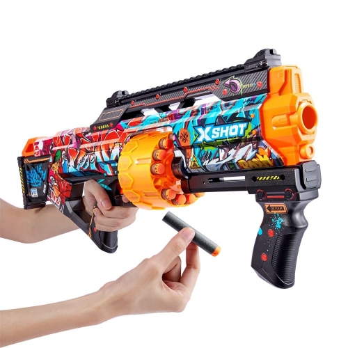 Быстрострельный бластер X-SHOT Skins Last Stand Graffiti (16 патронов), 36518B