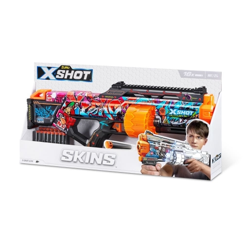 Быстрострельный бластер X-SHOT Skins Last Stand Graffiti (16 патронов), 36518B