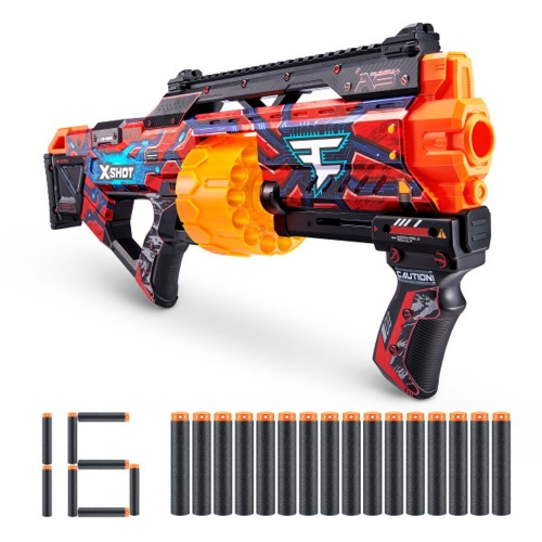 Быстрострельный бластер X-SHOT Skins Last Stand Faze (16 патронов), 36518H