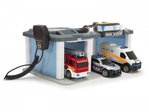 3716015 Игровой набор "Спасательный центр" со звуком. и светл. эффектами, 3 машины, 3+