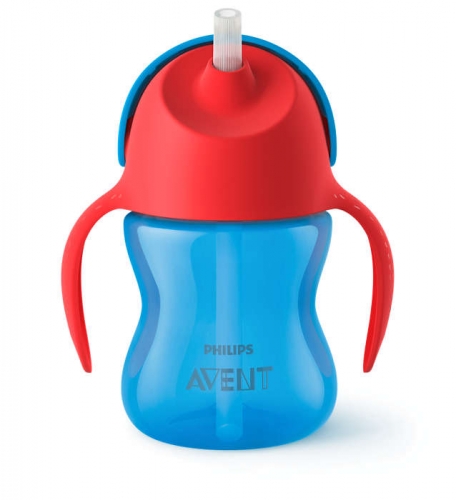 Чашка Avent с трубочкой 210 мл. 9+ синий SCF796/01