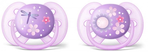 Пустушка для дівчаток Avent Ultra Soft Ортодонтична 2 шт 6+ SCF227/22