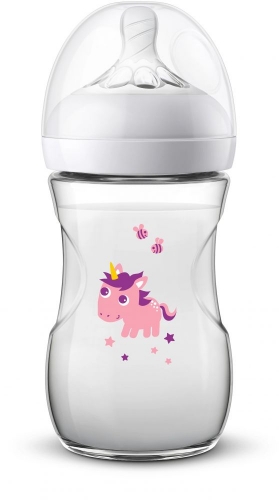 Бутылочка для кормления Avent "NATURAL 2.0" с декором Единорог, 260 мл, 1 шт, SCF070/25