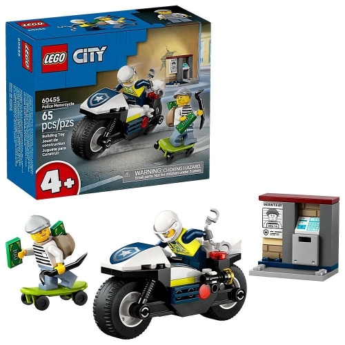 Конструктор LEGO City  Переслідування на поліцейському мотоциклі (60455)