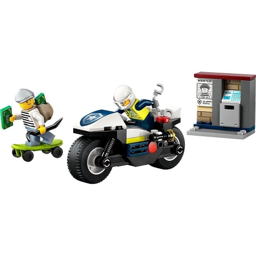 Конструктор LEGO City  Переслідування на поліцейському мотоциклі (60455)