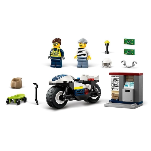 Конструктор LEGO City  Переслідування на поліцейському мотоциклі (60455)