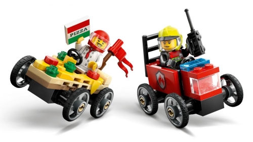 Конструктор LEGO City «Пицца-авто против пожарной машины» Набор гонок (60458)