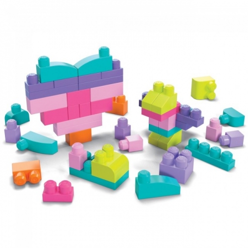 Конструктор розовый в мешке (80 дет.) Mega Bloks