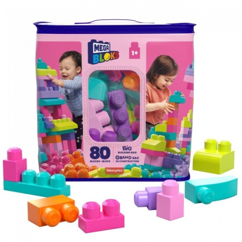Конструктор розовый в мешке (80 дет.) Mega Bloks