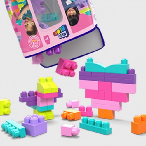 Конструктор розовый в мешке (80 дет.) Mega Bloks