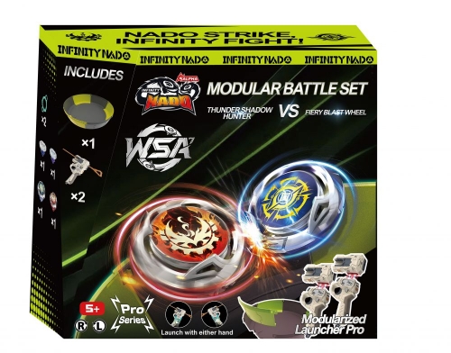 Набор Infinity Nado VII Pro Series Modular Battle Set Громовой Охотник Теней и Огненное Колесо Взрыва (Thunder Shadow Hunter vs Fiery Blast Wheel)