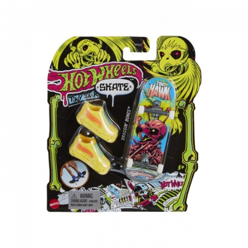 Скейт с обувью для пальчиков "Неон" серии "Тони Гок" Hot Wheels (в асс.)