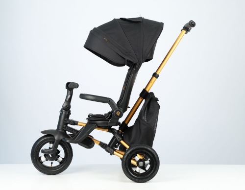 Велосипед складаний триколісний дитячий Nova Pro з надувними колесами Gold Matt - Black