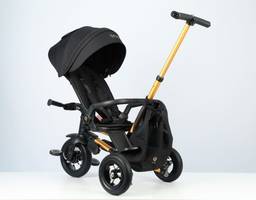 Велосипед складаний триколісний дитячий Nova Pro з надувними колесами Gold Matt - Black