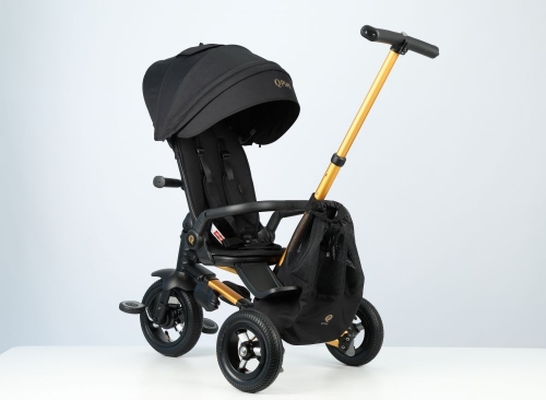 Велосипед складаний триколісний дитячий Nova Pro з надувними колесами Gold Matt - Black