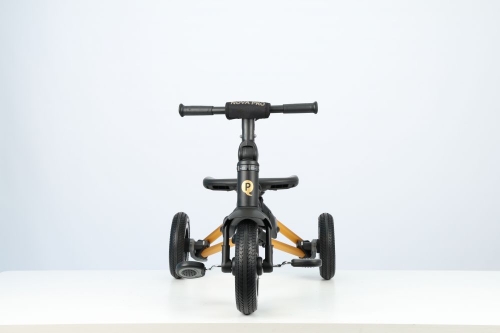 Велосипед складаний триколісний дитячий Nova Pro з надувними колесами Gold Matt - Black