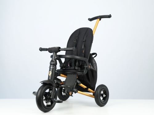 Велосипед складаний триколісний дитячий Nova Pro з надувними колесами Gold Matt - Black