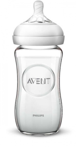 Пляшечка для годування Avent Natural скляна 240 мл (SCF053/17)
