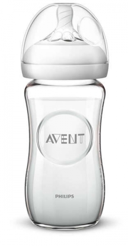 Пляшечка для годування Avent Natural скляна 240 мл (SCF053/17)