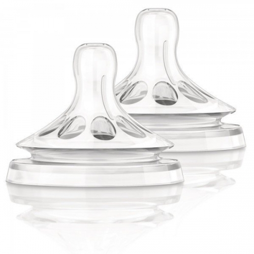 Соска силіконова Avent Natural повільний потік 2шт 1+ SCF652/27