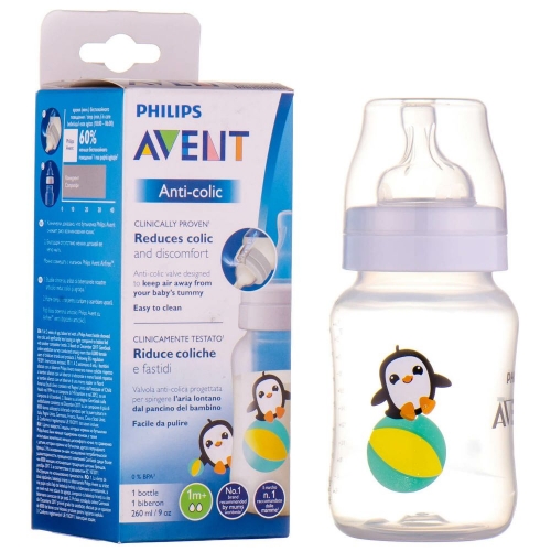 Philips Пляшечка для годування Avent Anti-colic Пінгвін, 260 мл (SCF821/13)