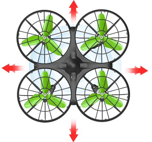 Квадрокоптер з 2,4 ГГц керуванням та функцією розпізнавання перешкод (13,1 cм)