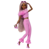 Лялька "Barbiecore" модниця у костюмі з пір'ям Barbie